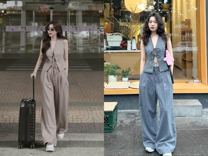 Style phối đồ với quần tây ống rộng phá cách đậm chất Hàn Style phối đồ với quần tây ống rộng phá cách đậm chất Hàn