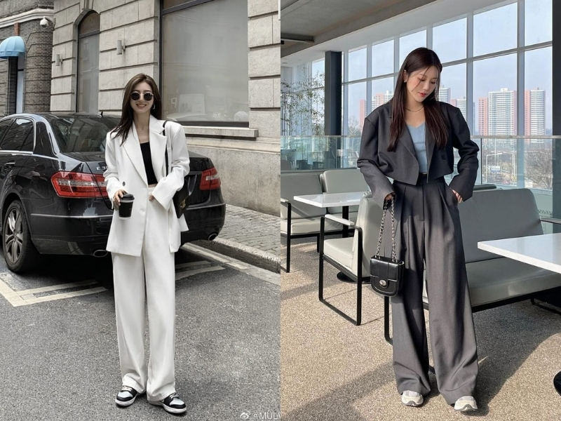 Outfit blazer phối quần suông cực sang xịn Outfit blazer phối quần suông cực sang xịn